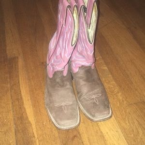 Pink and tan Cowboy Boots